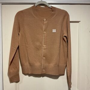 NWOT Acne Studios Tan Wool Cardigan Sweater, Size S/M/L